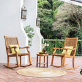 3-piece Teak Outdoor Rocking Chair Chat Set F982