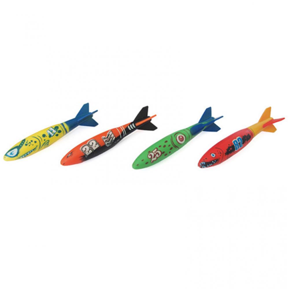 4 Colorful Pool Diving Shark Toys U72284