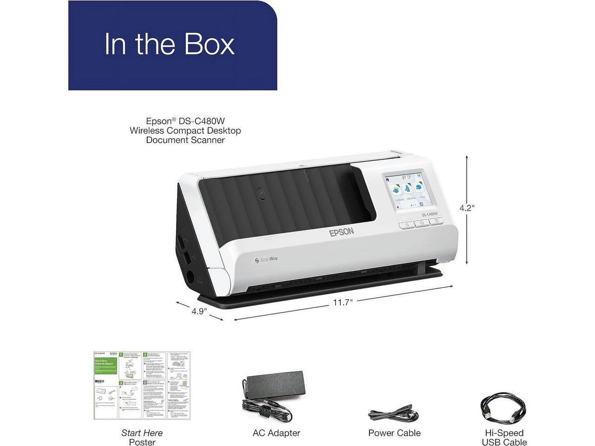 Wireless Compact Desktop Document Scanner with Auto Document Feeder C51035