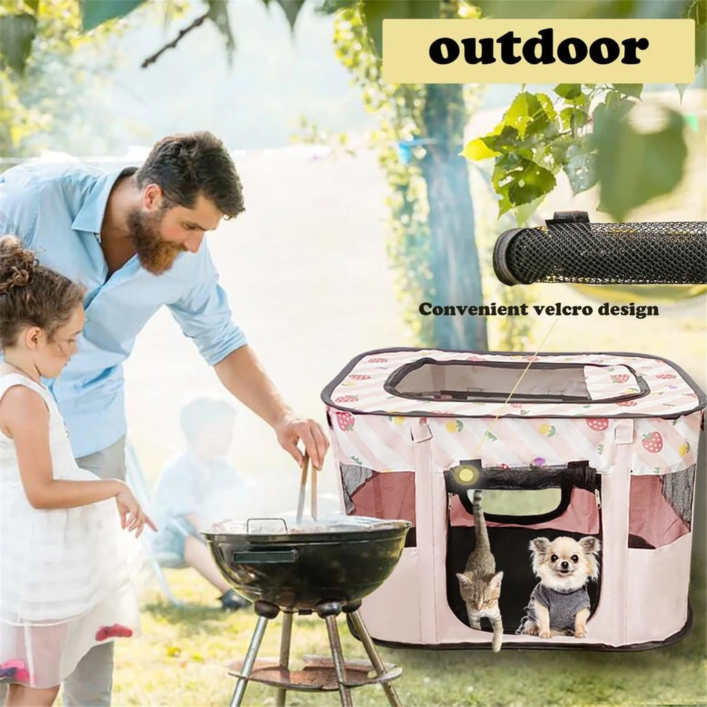 Foldable Cat Playpen with Carrying Case Y8895