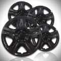 Chrome 16" Gloss Black Hubcap Kit ABS Deluxe 4 Pack K4536