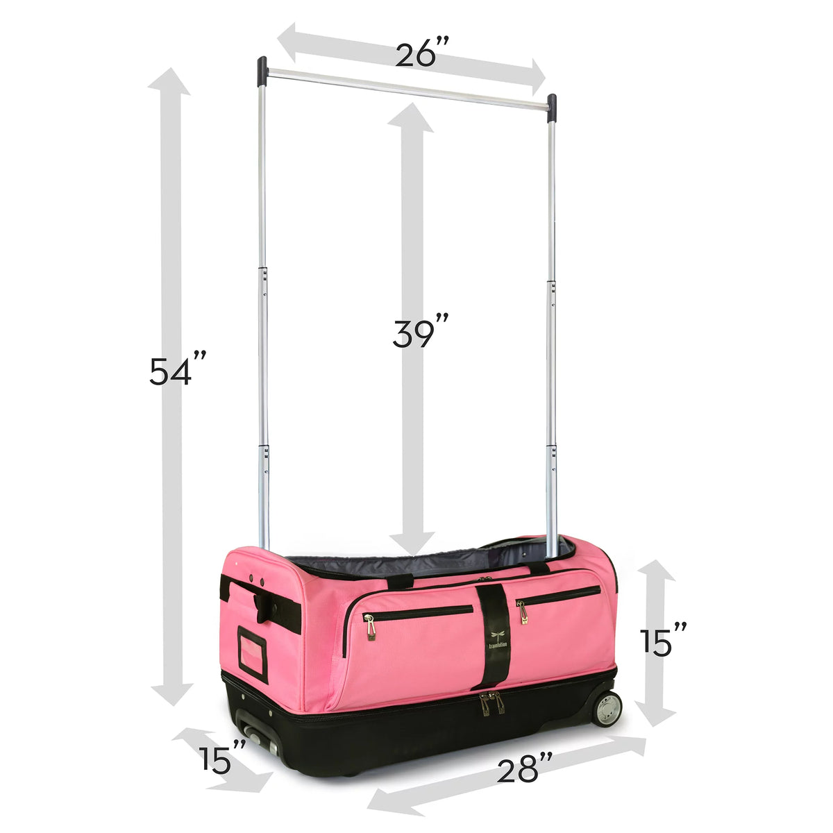 Pink/Black 28 inch Collapsible Duffel with Wheels W740710