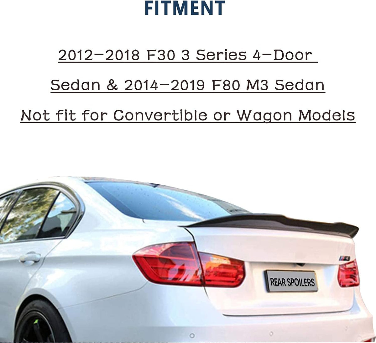 Rear Spoilers Wings Carbon Fiber Style (Black) L75613