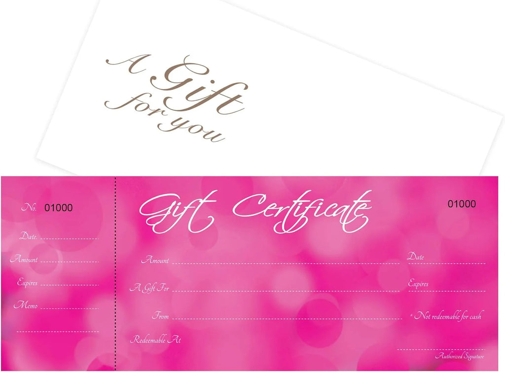 Blank Gift Certificates 25 Set with Matching Envelopes B437