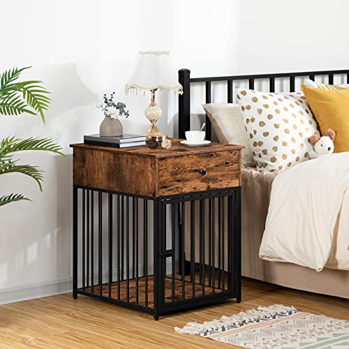 Wooden Dog Crate Furniture with Drawer F214