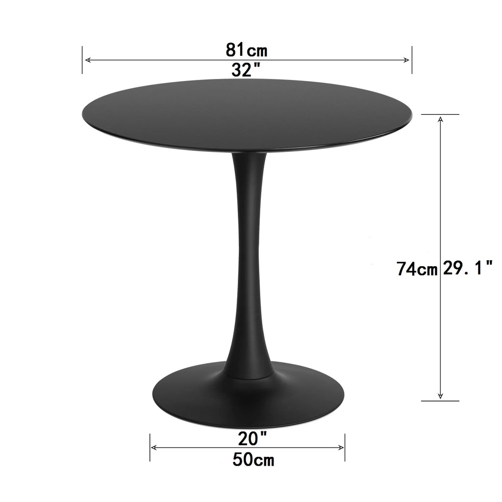 Black 3 Piece Round Dining Table Set W9502
