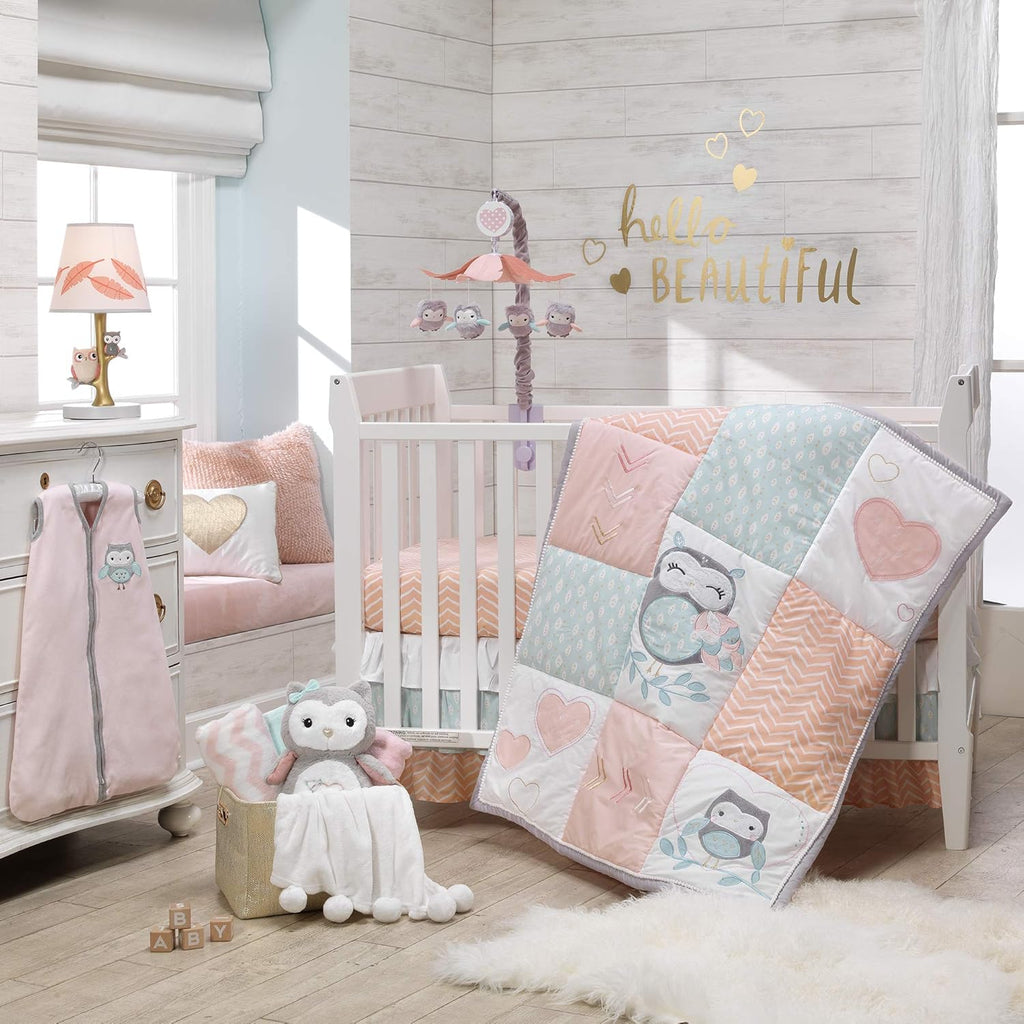 Gray/Pink Musical Baby Crib Mobile Soother Toy P9394
