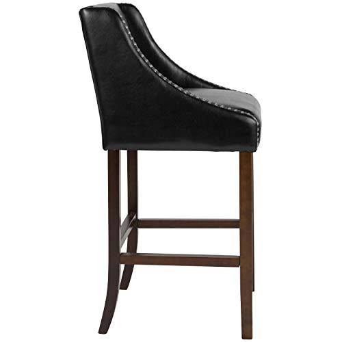 2 Pk. Walnut Barstool with Black Leather Y103