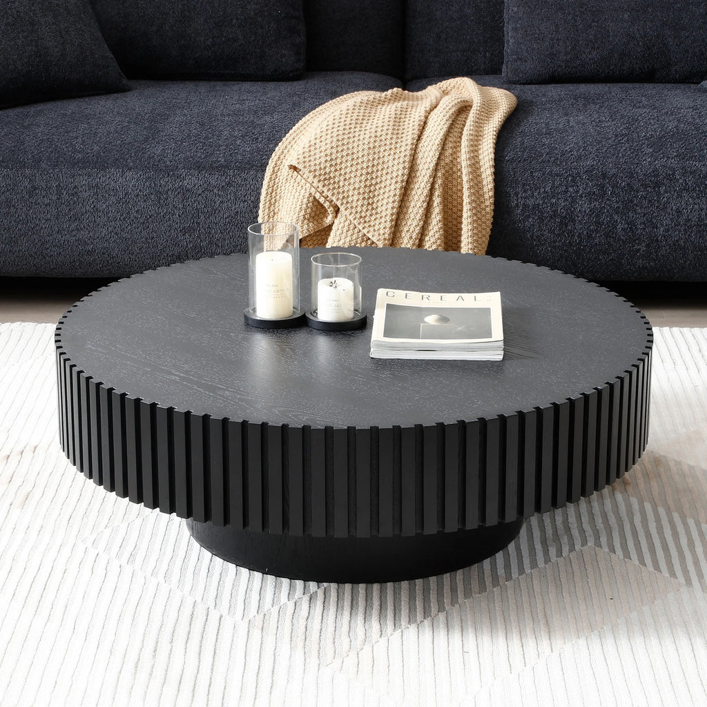 Black MDF Drum Coffee Table H450795