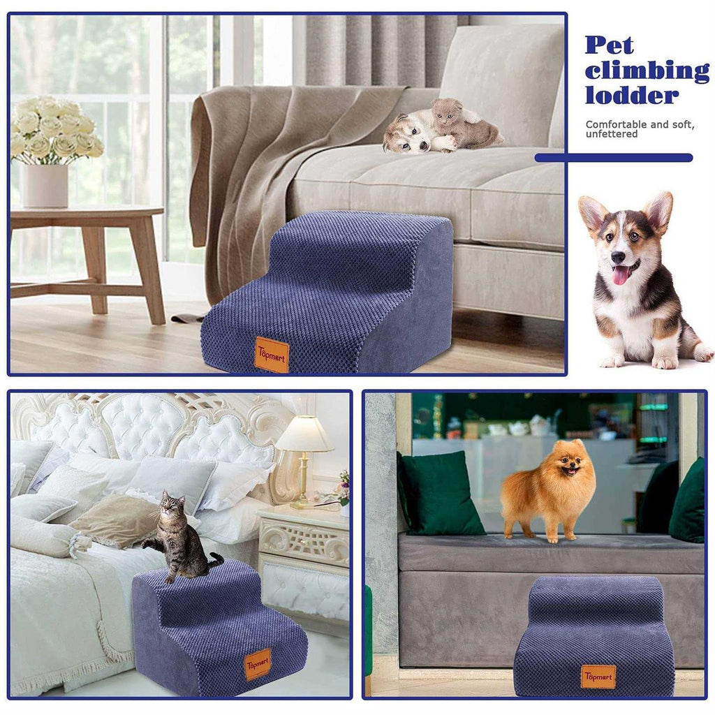 High Density Foam Dog Ramp & Steps 2 Tiers Non-Slip M38406