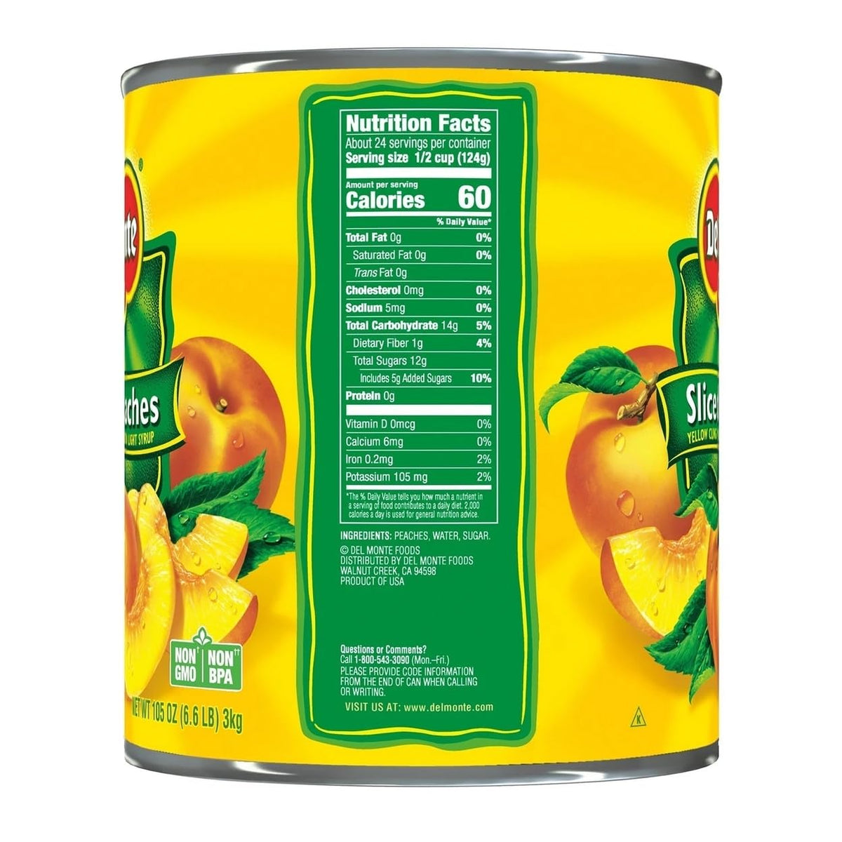 Lite Sliced Peaches In Extra Light Syrup 105 Ounce Y51695