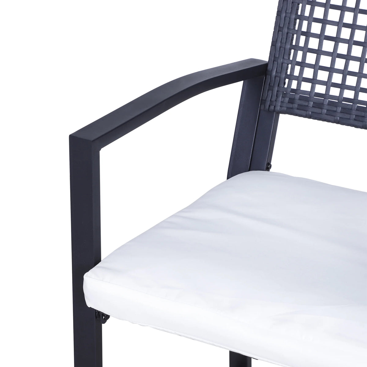 3 Pcs Rattan Wicker Patio Bar Set with Cushion U6159