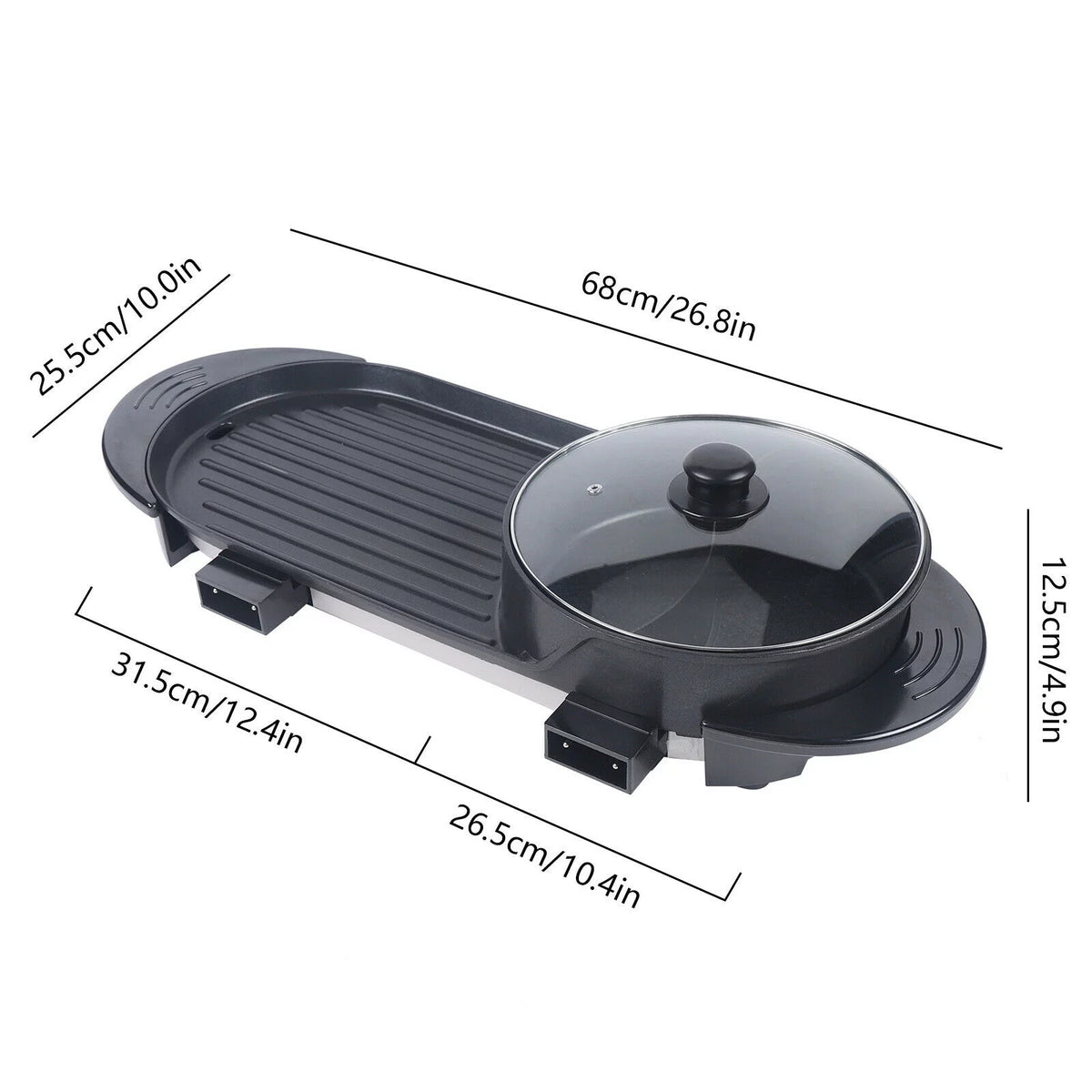 2 in 1 Electric Hot Pot Barbecue Grill Non-Stick Pan B778
