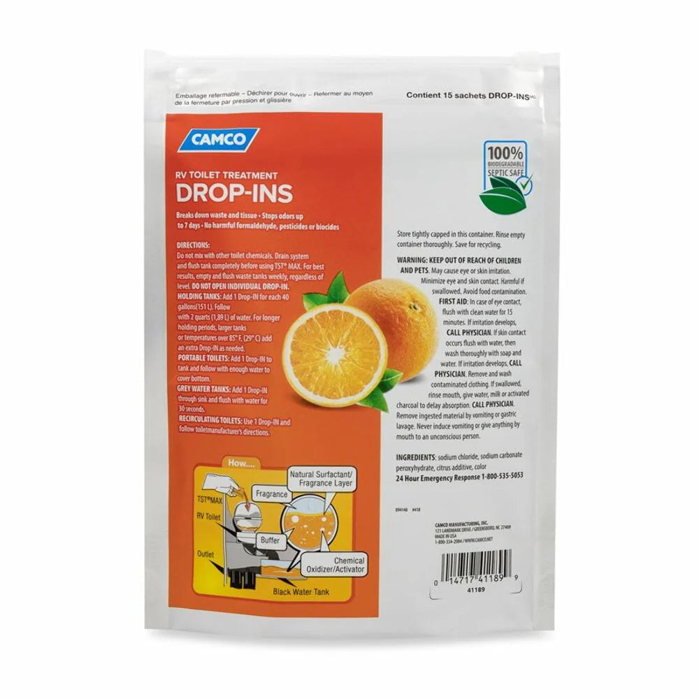 Orange Scent 15-Pack RV Toilet Treatment K29866