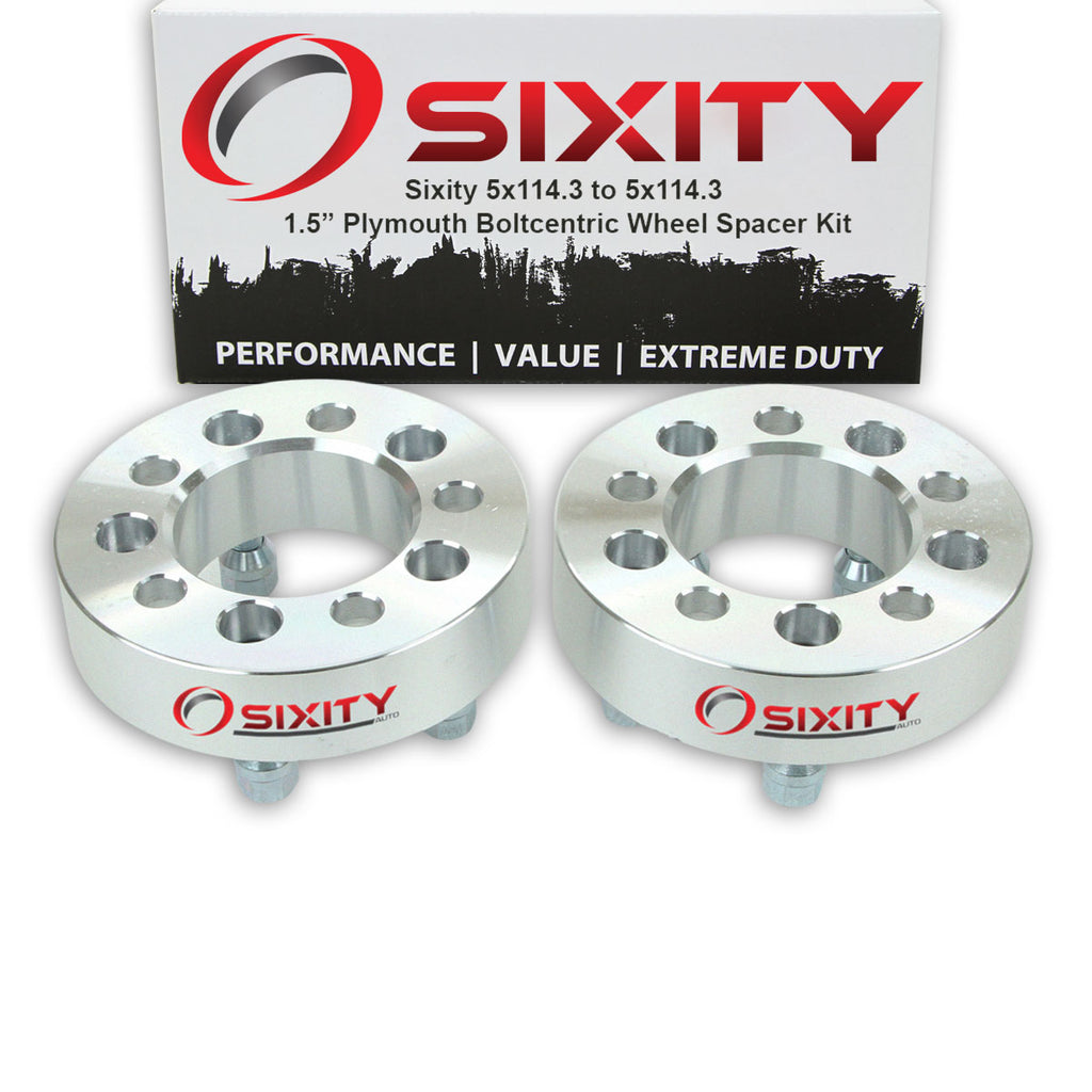 2 pc 1.5" 5x114.3 Wheel Spacers with 1/2-20tpi 1.25in Studs Lugs V174579