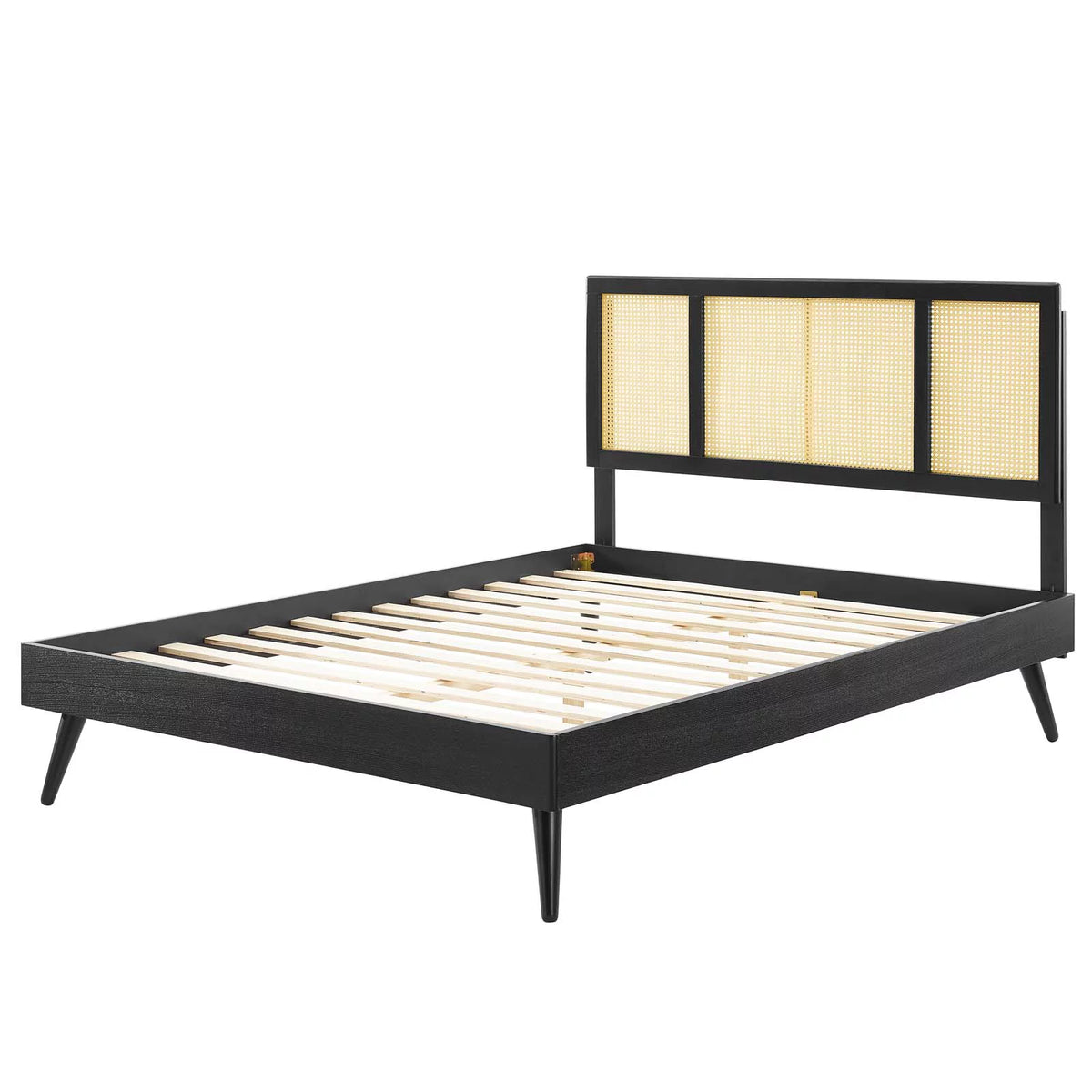 Queen Size Black Wood Platform Bed Frame Q9199