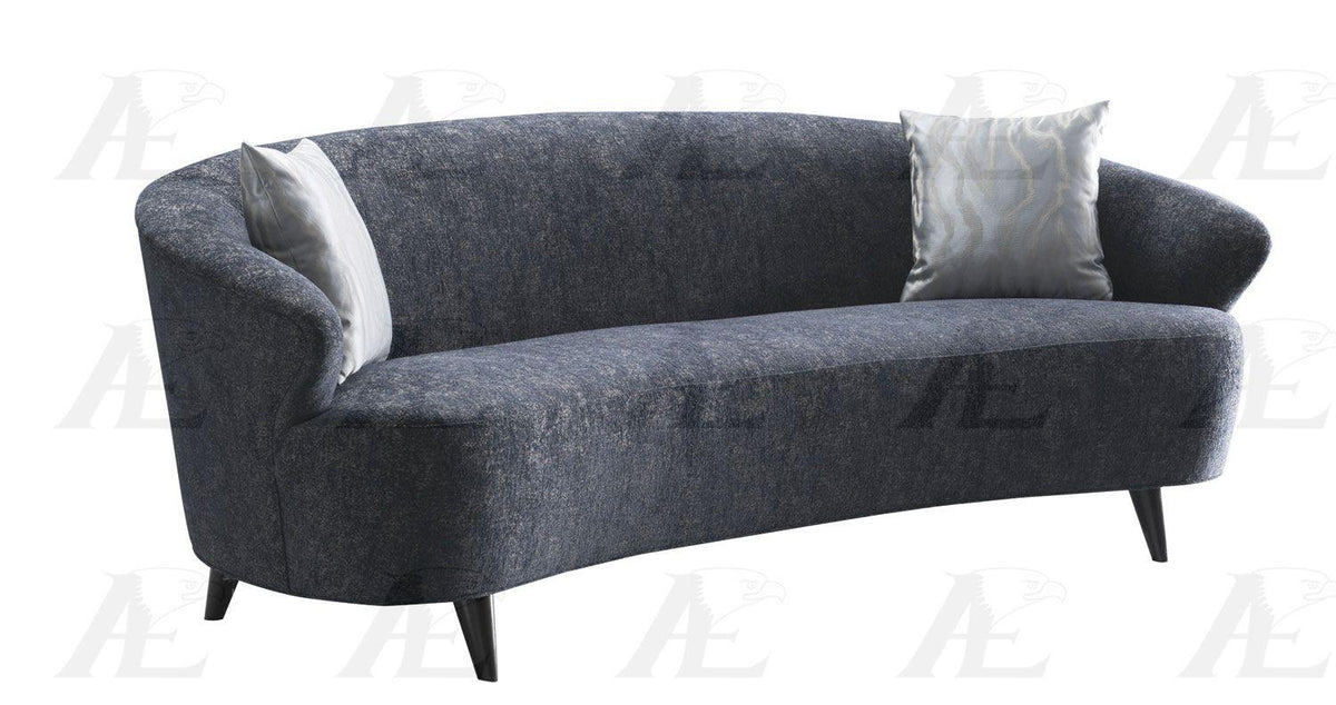 Dark Blue Linen Sofa and Loveseat Set 2 Pcs D630654