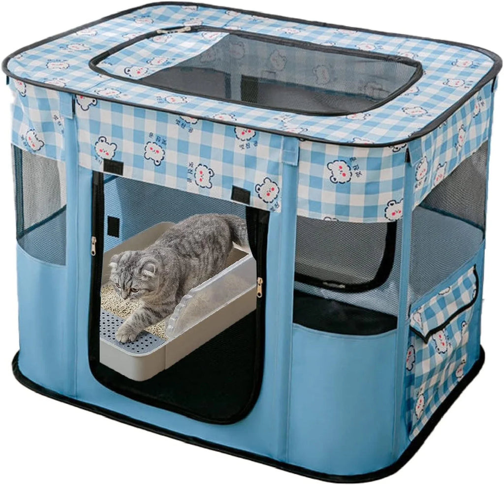 Foldable Cat Playpen with Carrying Case Y8895