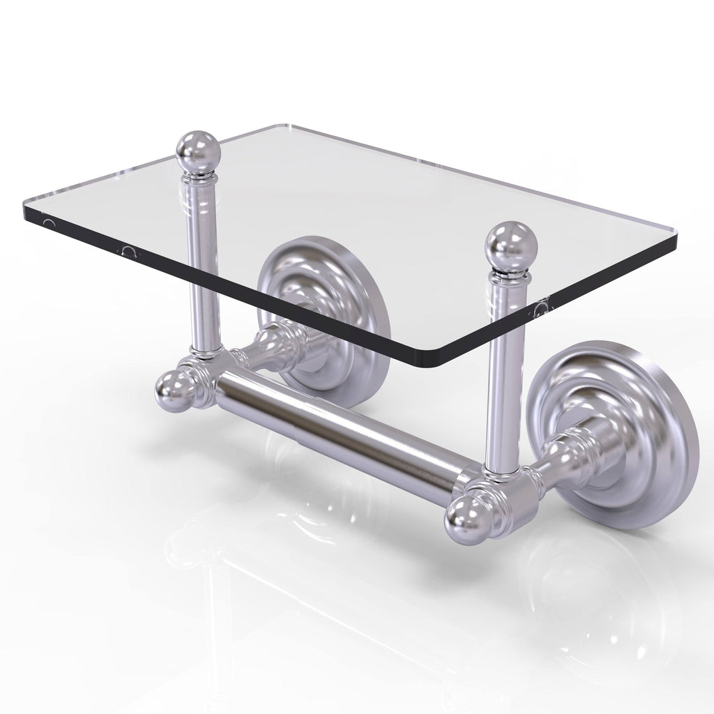 Brushed Bronze Toilet Tissue Holder with Glass Shelf C8761