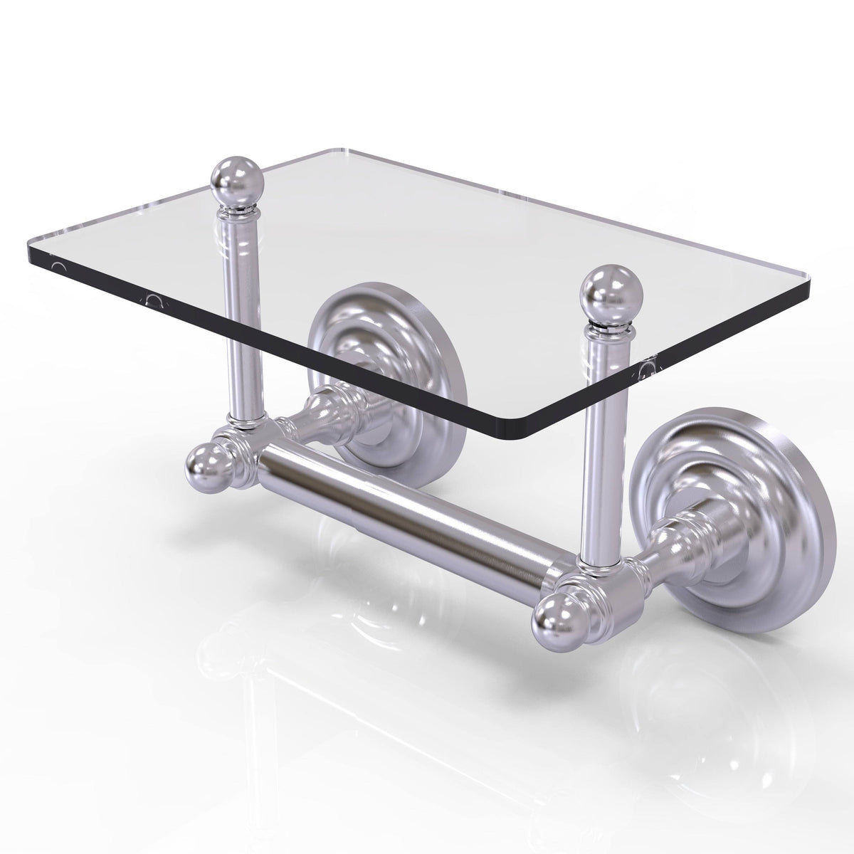 Brushed Bronze Toilet Tissue Holder with Glass Shelf C8761