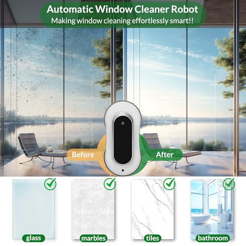 Window Cleaning Robot with Dual Water Spray, 3000Pa Suction Power P5935