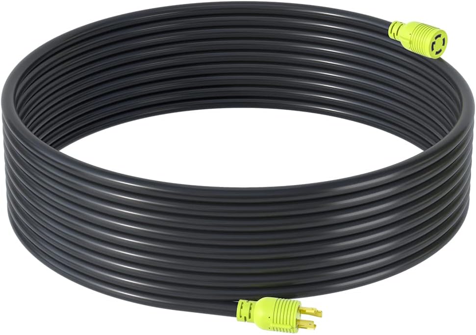 4 Prong 30 Amp Generator Extension Cord, NEMA L14-30P/L14-30R, 10 Gauge SJTW, Twist Lock Plug, 125/250V, 7500W (40FT) A195