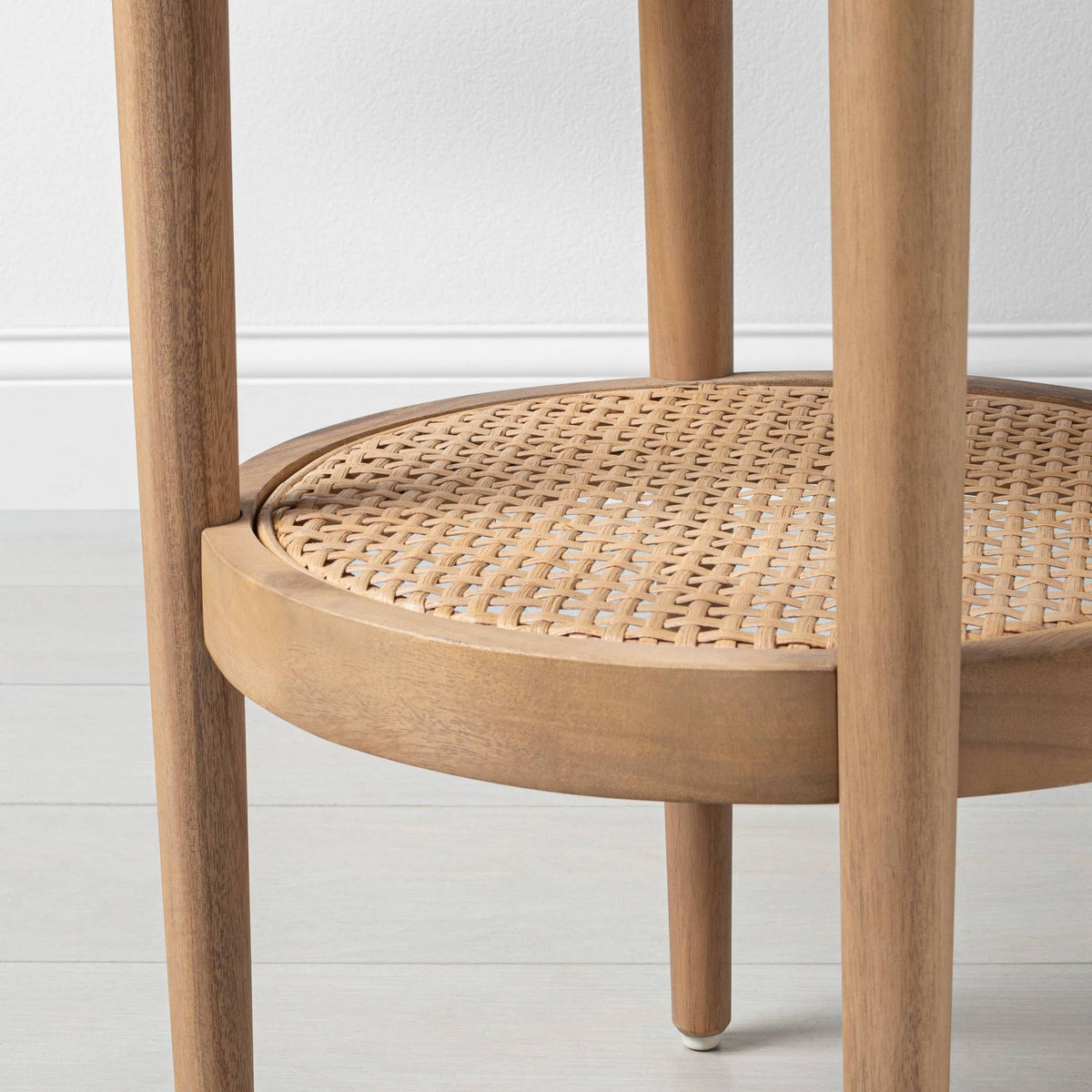 Wood & Cane Round Accent Table H377