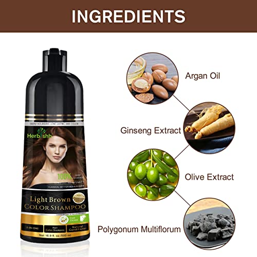 Dark Brown 500 Ml Hair Color Shampoo W1460