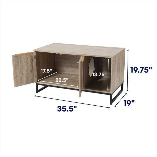 Two Door Bench Cat Litter Box Cover Y908675