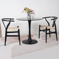 Black 3 Piece Round Dining Table Set W9502