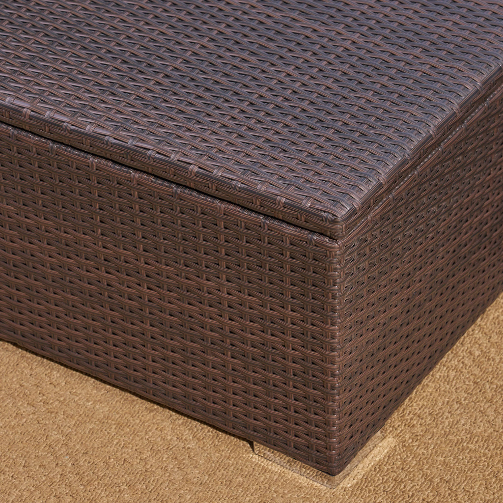 Multibrown Wicker Coffee Table with Storage F96638