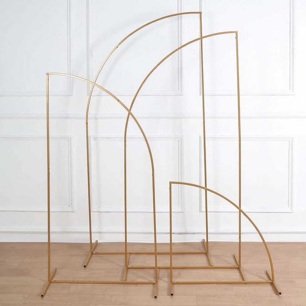 Gold Metal Half Moon Arch Backdrop Stand Set Of 4 E9761