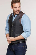 Bison Leather Vest with Concealed Carry Pockets K79093