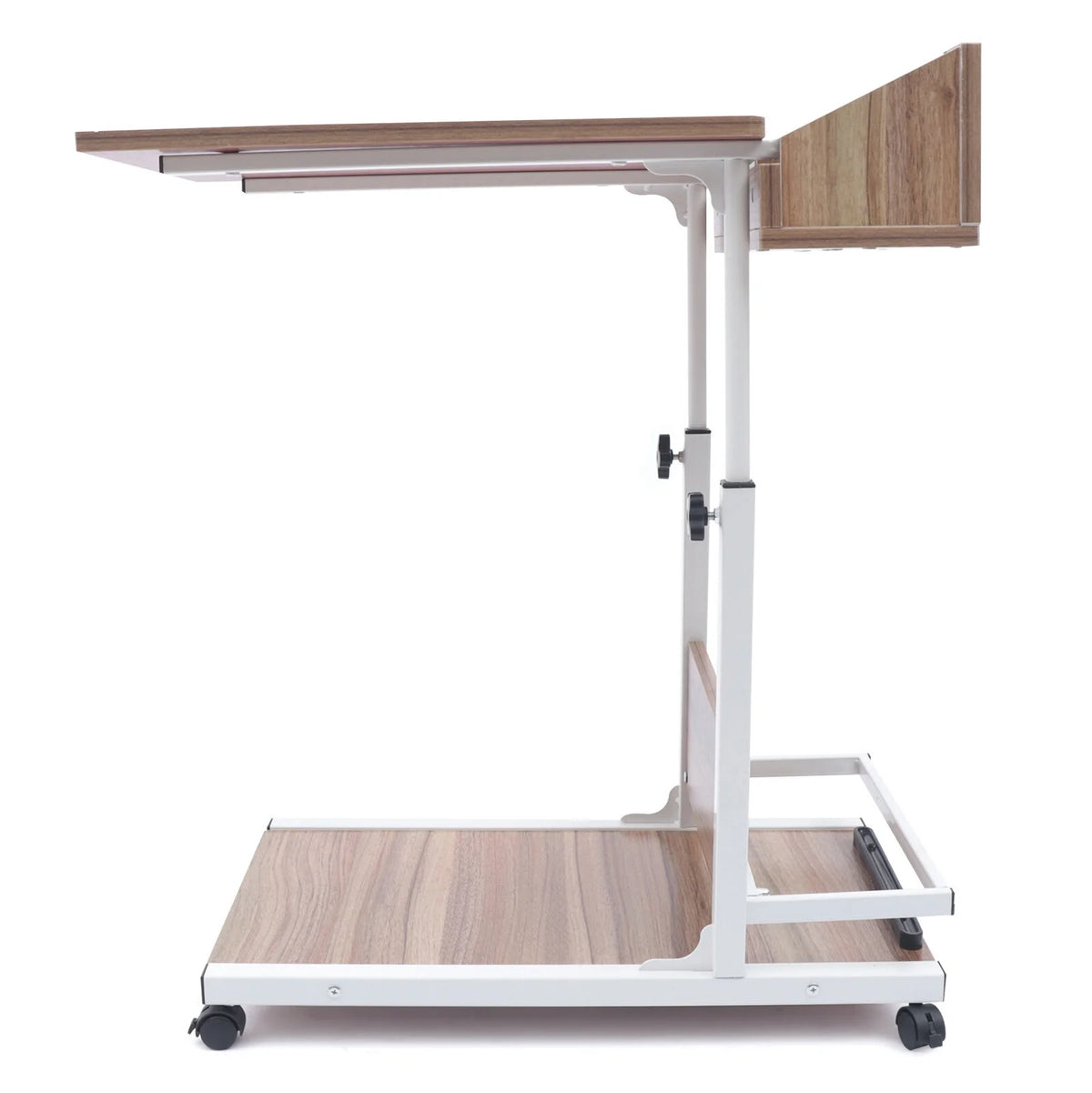 Wooden Bed Side Table with Storage and Wheels Z979947
