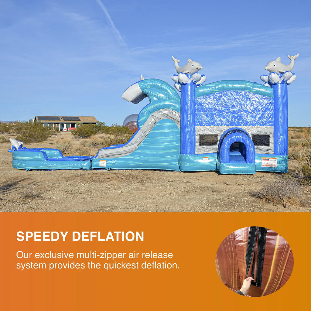 Inflatable Bounce House Water Slide with Pool Q8552
