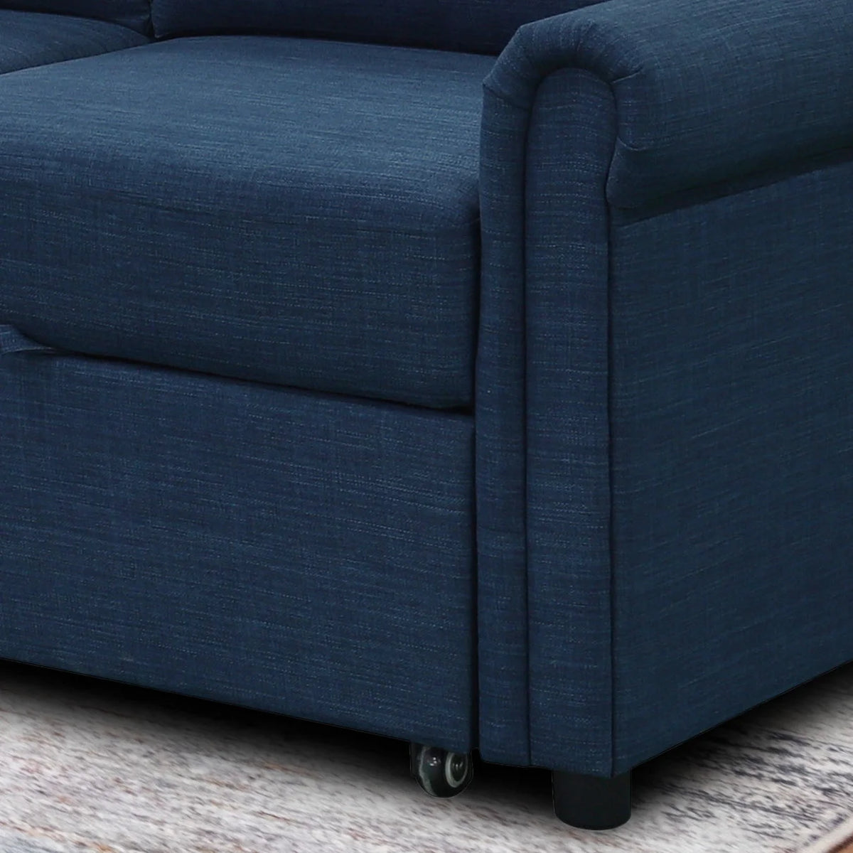 Navy Blue Storage Sofa Bed Reversible Sectional Y817898