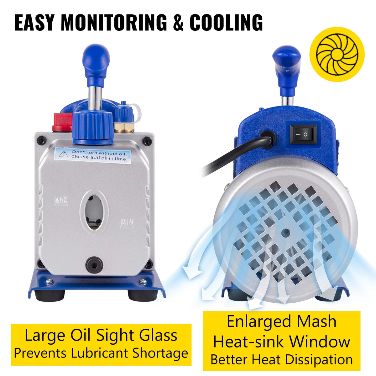 3.6CFM Dual Stages Vacuum Pump with Manifold Gauge Set B4544