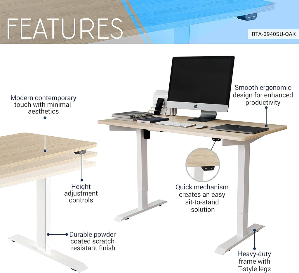 Oak Sit to Stand Desk M625315