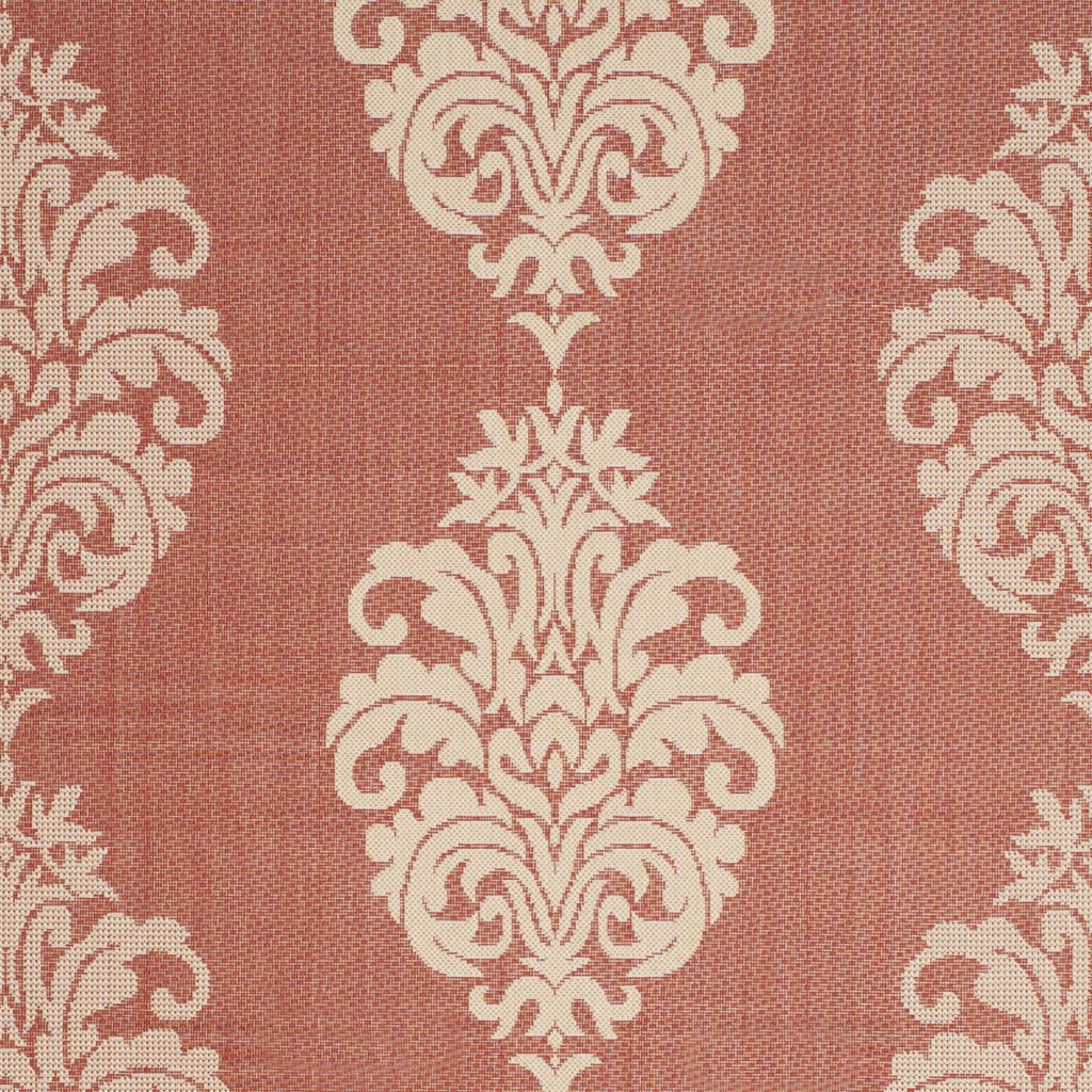 9' x 12' Red/Natural Geometric Medallion Area Rug S228933