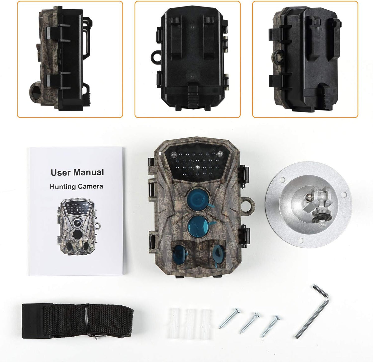 2 Pack 18MP 1080P Game Hunting Scouting Camera with 3 Infrared Sensors Motion Activated Night Vision 2.4" LCD M497