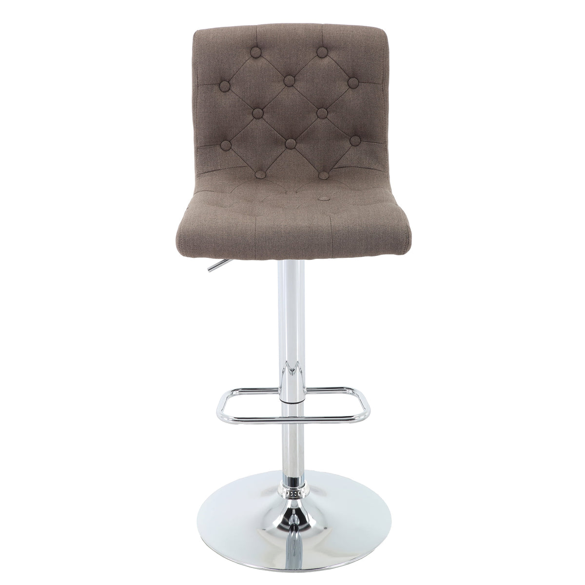 Tufted Swivel Bar Stool with Back, Fabric Upholstered Armless Bar Chair V352