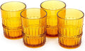 10 Oz Embossed Amber Beaded Whiskey Glasses Set Of 4 Z48653