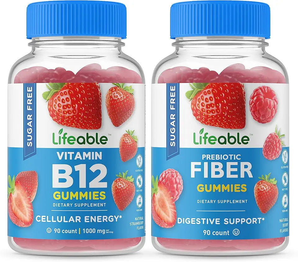 Sugar Free Vitamin B12 Prebiotic Fiber Chewable Gummy Supplement V6148