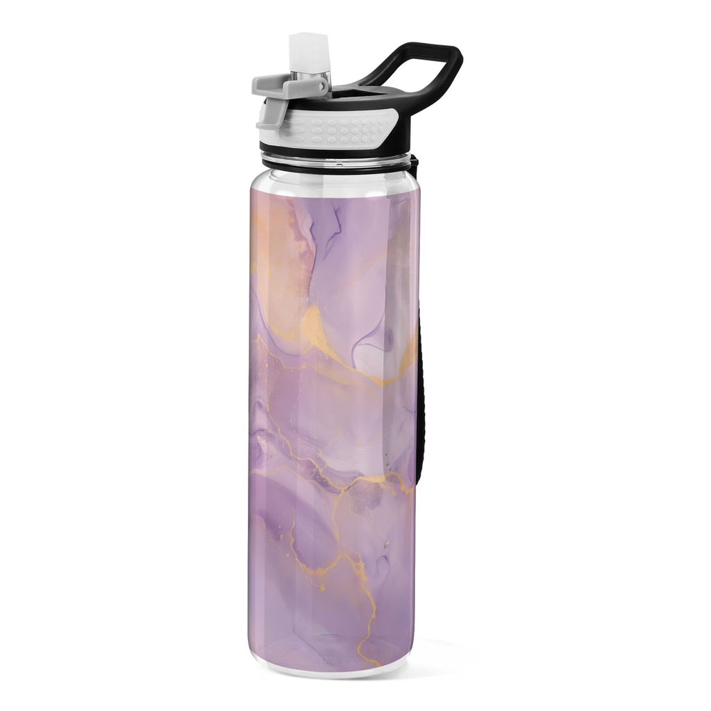 Purple and Gold Marble 32oz Tritan Leakproof Water Bottle with Straw S7693