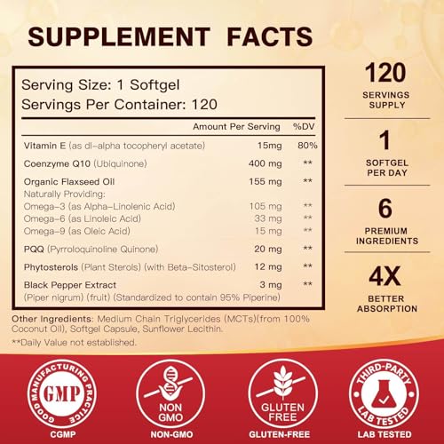CoQ10 400mg SoftGels Supplement, 120 Servings V21431