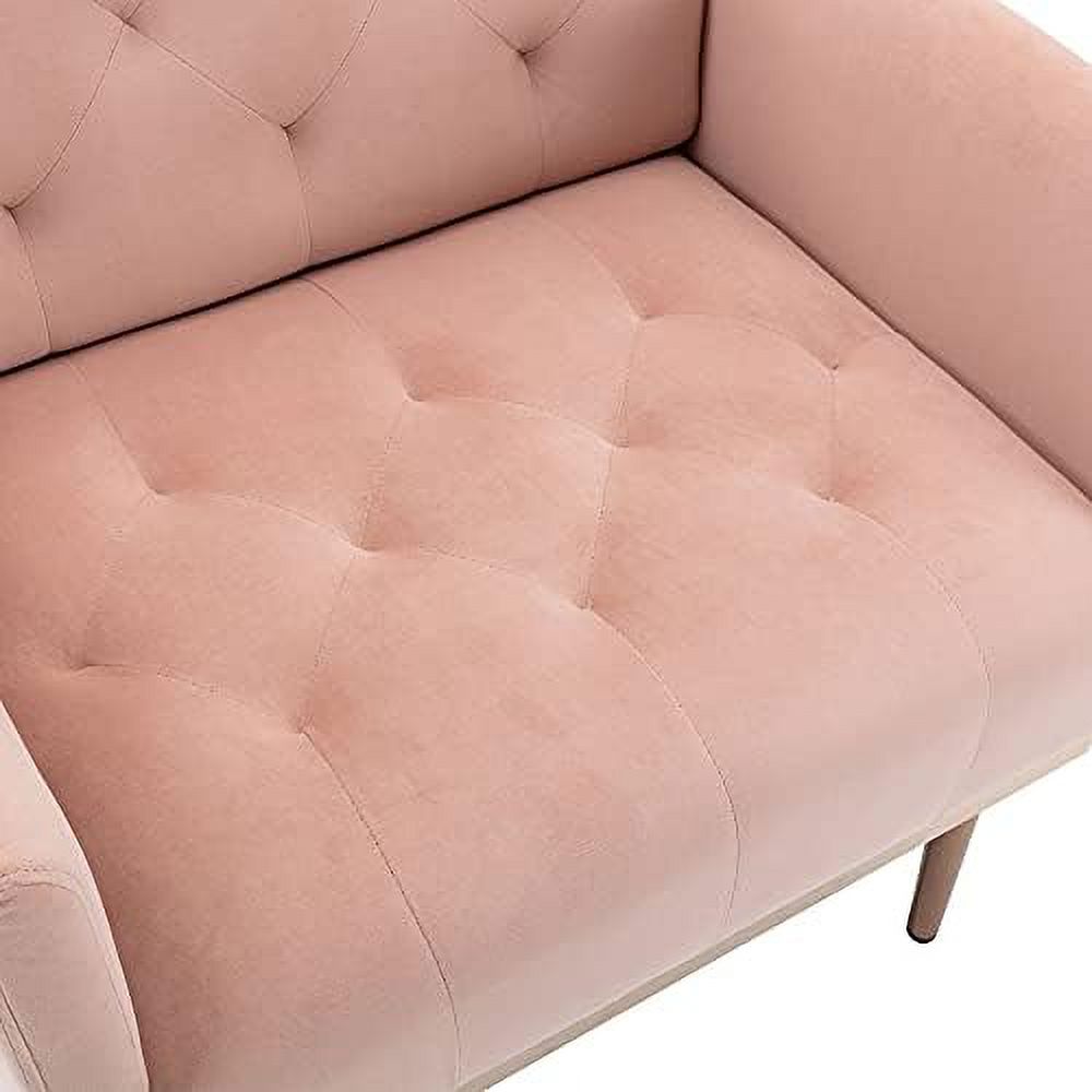 Pink Velvet Single Sofa Arm Chair with Metal Legs R51904