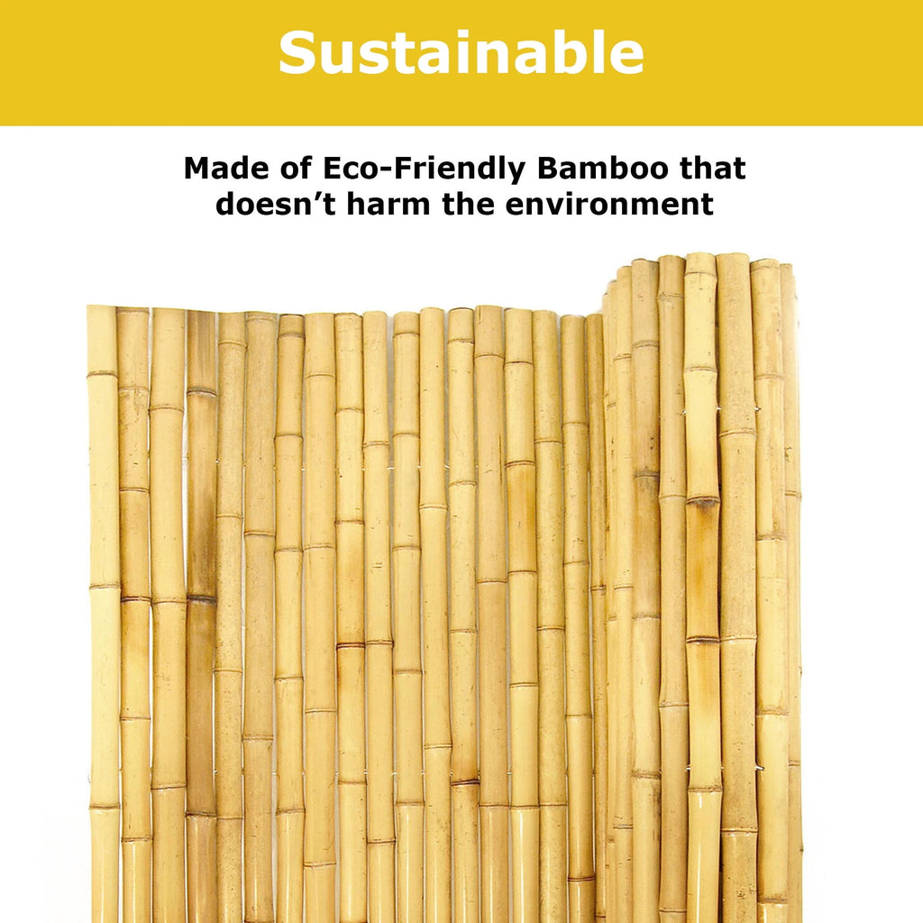 Natural Bamboo Fencing Garden Screen Rolled Fence Panel 3/4 D x 4' H x 8' L A3197