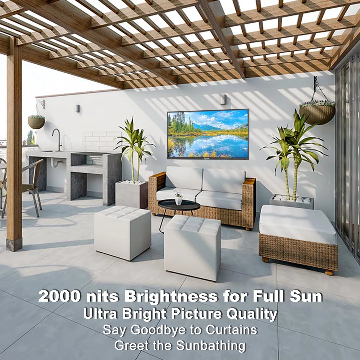 55 inch 2000 Nits 4K UHD IP55 Waterproof Outdoor TV Y535060