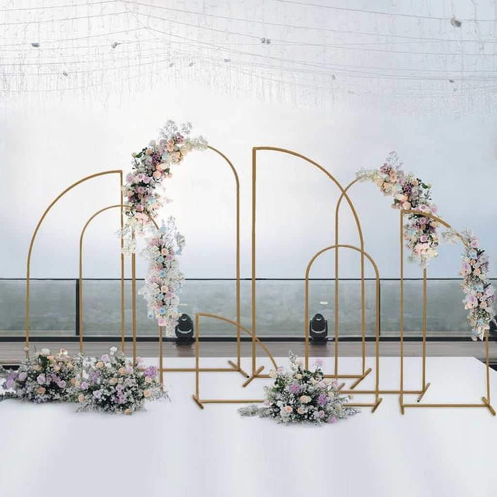 Gold Metal Half Moon Arch Backdrop Stand Set Of 4 E9761