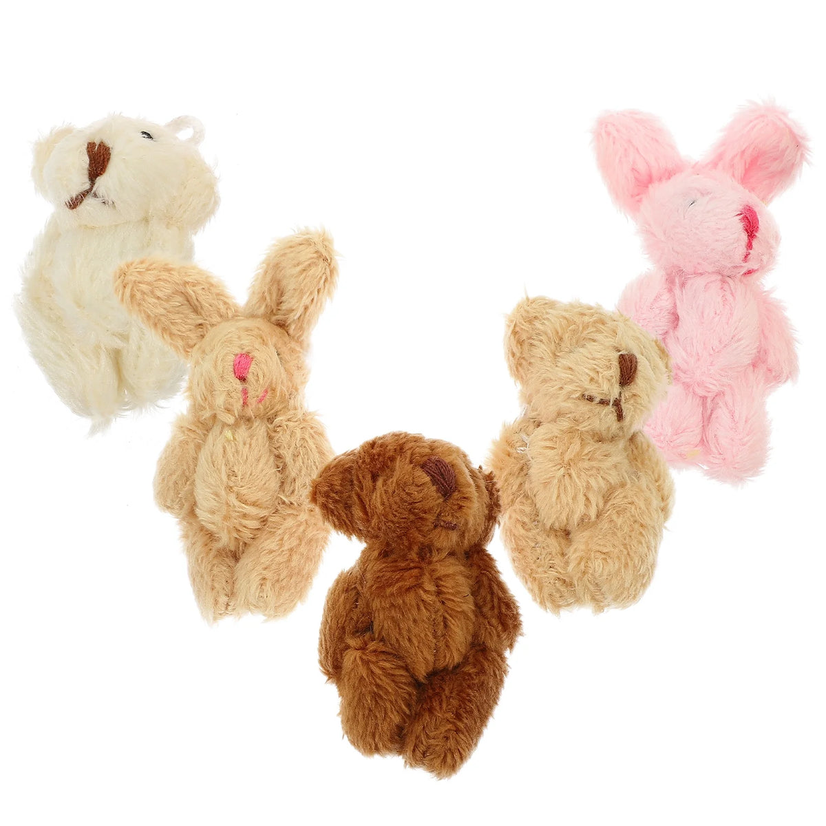 5pcs Miniature Plush Doll Figurines J7345
